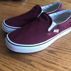Maroon Slip On Vans
